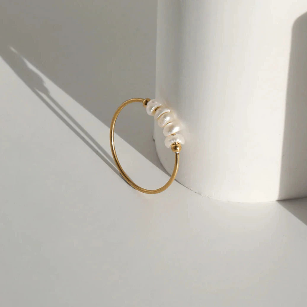 Anna Pearl Ring Gold