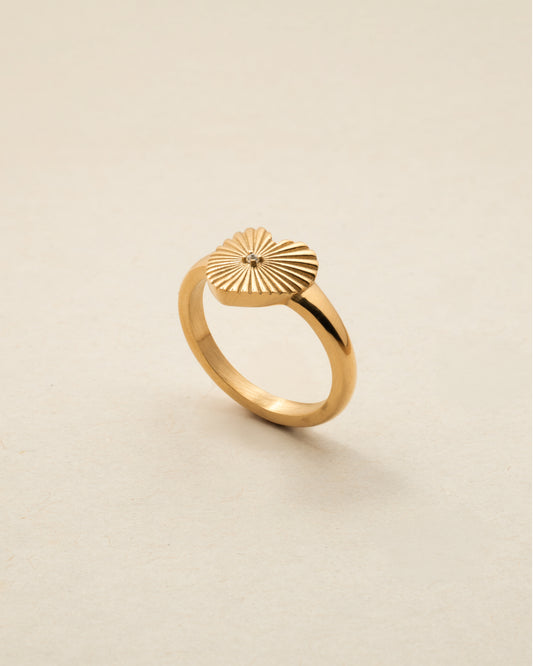 Sun-Kissed Heart Ring