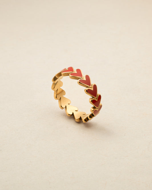 Elsa Enamel Heart Ring