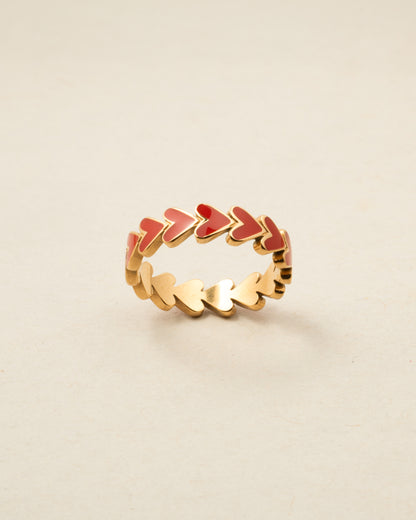 Elsa Enamel Heart Ring