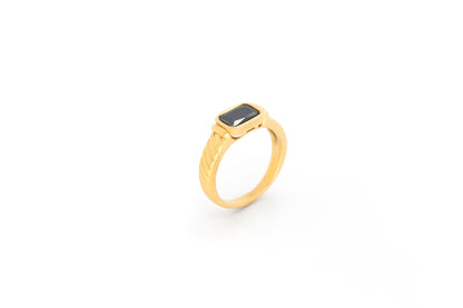 Roxana Square Obsidian Crystal Ring